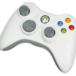 A game controller in use