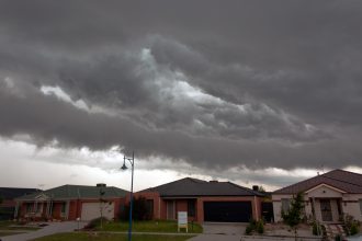 A house in heavy storm weather