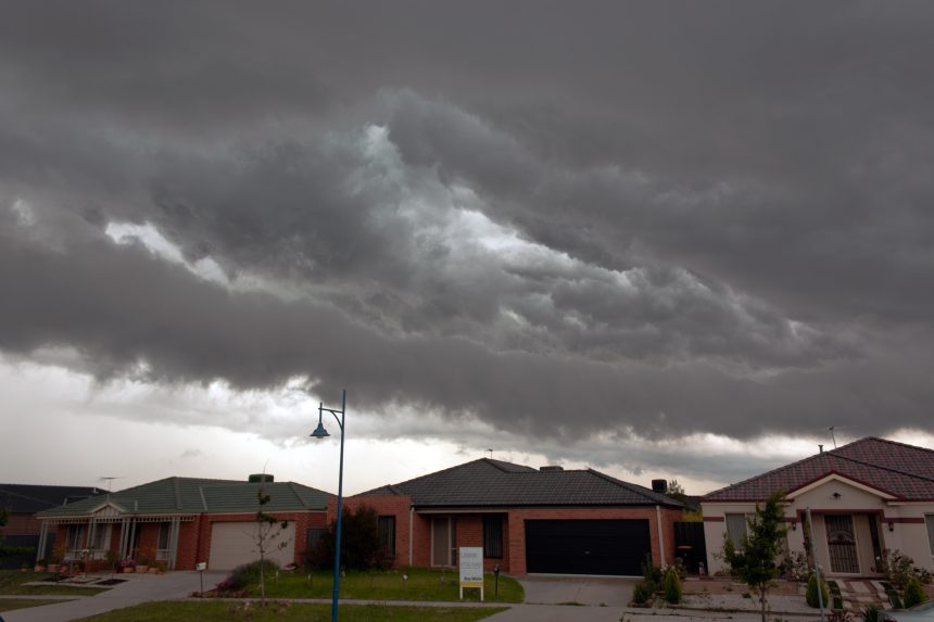 A house in heavy storm weather